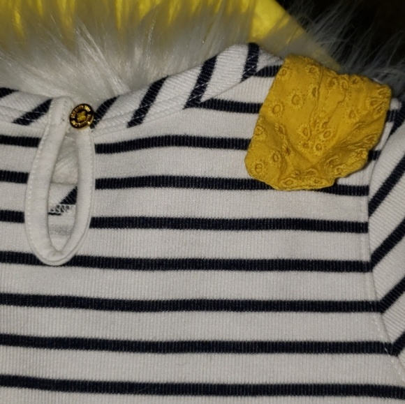 OSHKOSH | Navy Striped Yellow Bow Dress - Picture 4 of 7